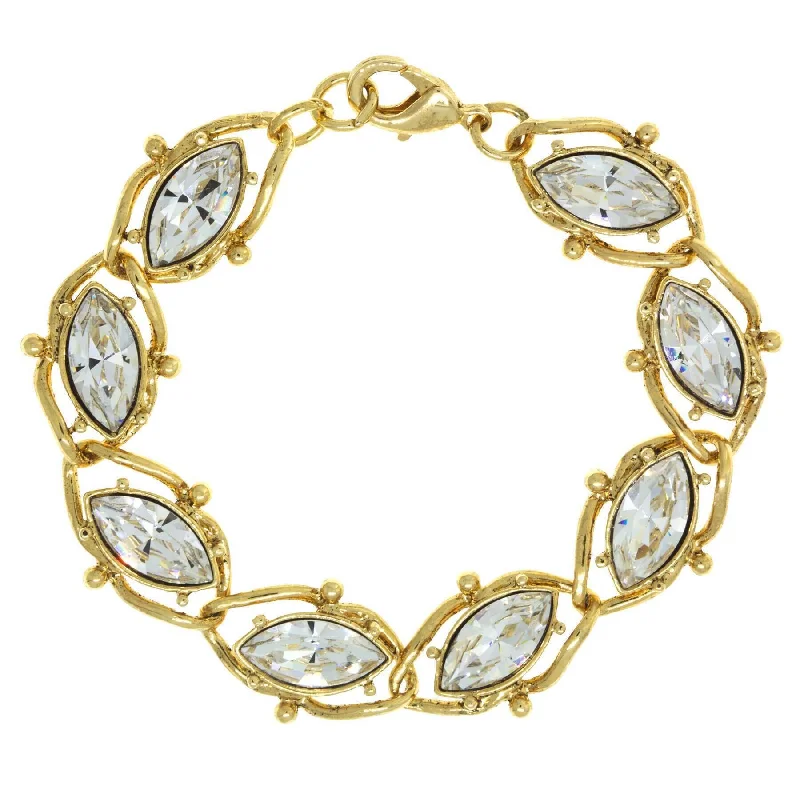 1928 Jewelry Navette European Crystal Link Bracelet